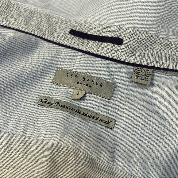 Ted Baker London Linen & Cotton Button Up Short Sleeve Shirt - Picture 5 of 10